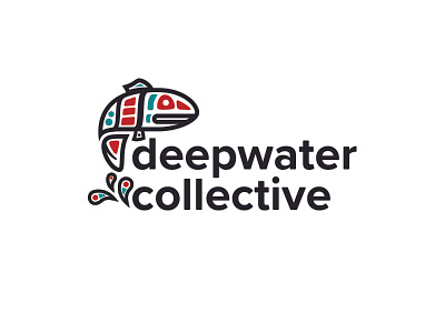 Deepwater Collective fish indian logo pacific northwest vector