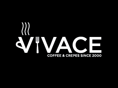 Vivace Logo Concept coffee crepes identity logo