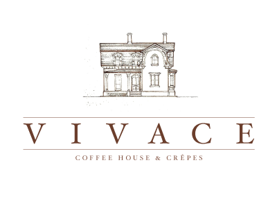 Vivace Concept 2 coffee crepes identity logo