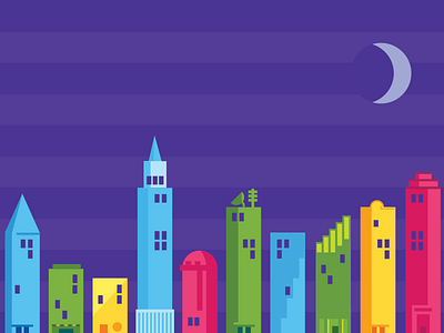 Night Skyline google illustration illustrator skyline vector