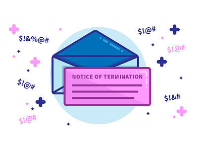How to Fire Someone design icon illustration pink slip termination vector