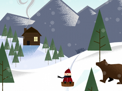 Holiday Project bear cabin holiday snow