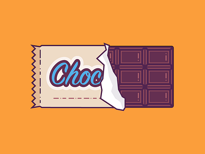 Chocolate candy chocolate bar design flat illustration spot illustration vector