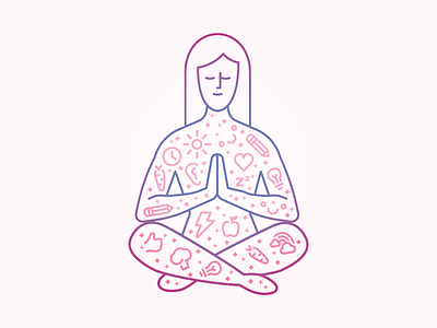 Namaste design flat icons illustration illustrator pose symbolset vector woman yoga