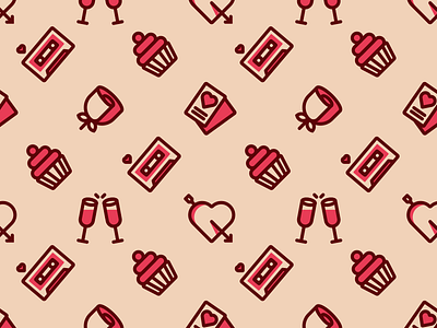 Valentines Day Pattern in Shop! creative market cupcake drinks heart icon mixtape pattern rose seamless valentines day vector