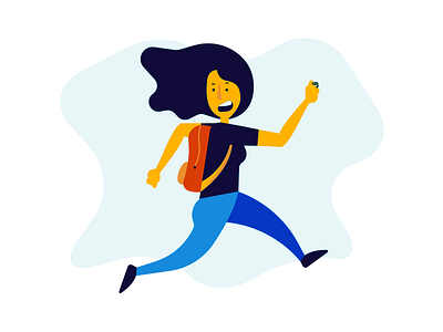 Scared Girl Running girl illustration illustrator running scared sos vector web