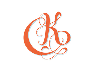 Kyle & Katie Christensen c design k lettering logo wedding