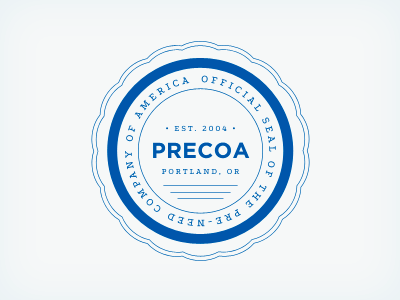 Precoa Seal design precoa seal stamp typography