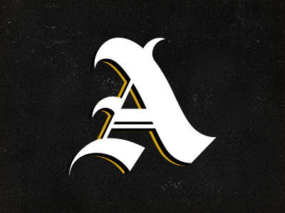 "A" a blackletter calligraphy logo texture. design