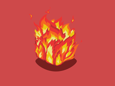 Fire Cube Material cartoon color colorful cube design fire game art illustration material shading vector