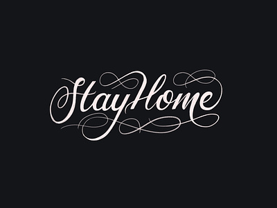Stay Home handlettering lettering script sketch type typography