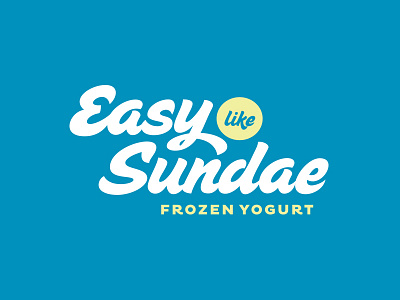 Easy Like Sundae beach branding frozen ice cream logo script summer sundae yogurt