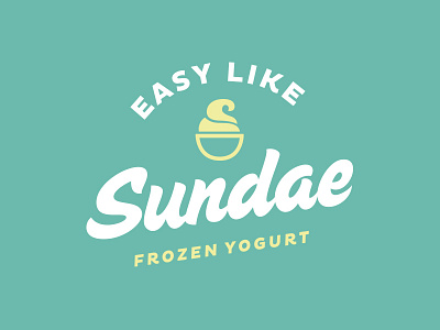 Easy Like Sundae Alternate alternate beach branding froyo frozen ice cream logo script secondary sundae yogurt