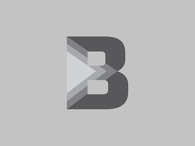 B b branding geometric graduated icon letter logo technology triangles typography