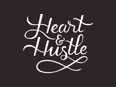 Heart & Hustle caligraphy hand lettering heart hustle lettering logotype script type typography vector