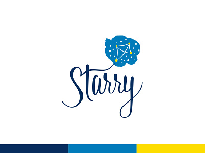 Starry Kite branding constellations kite lettering logo stars typography