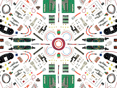 Component Kaleidoscope automotive collage kaleidoscope parts vehicle