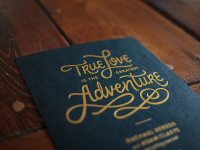 True Love foil gold handlettering invites lettering print script type typography wedding