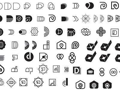 DP Explorations branding explorations icons identity illustration mark process sketches typography vector