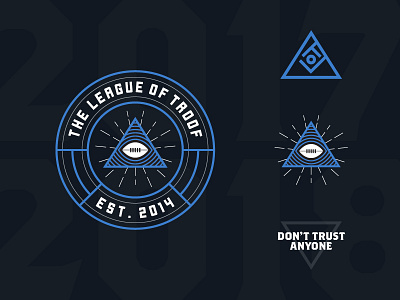 League of Troof Color badge branding circular fantasy football illuminati knowledge logo triangle truth