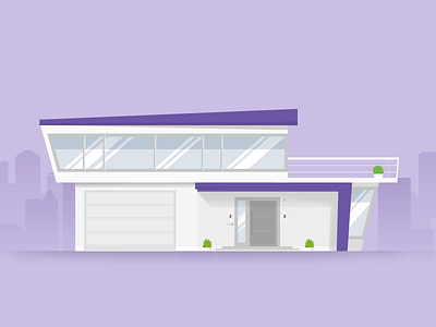 Modern Luxury Home - 2@x door flat glas home house illustration munchen munich patio plant villa window