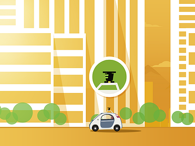Google Car Scanning around automated automation car city future google green munchen munich passenger selfdriving vector