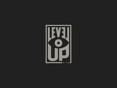 Level Up Film agency badgelogo black branding design eye icon illustrator iu levelup logo logodesign logos logotype simpleshapes typography ux vector video web
