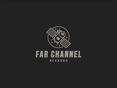 Far Channel Records badge logo black branding design icon illustrator iu japan logo music label recordlabel records typography vector yokohama