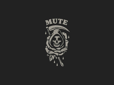 Mute artwork band merch black branding dead rose death design drops grey icon illustration logo merch merch design merchandising mute print punkr rock tattoo design typography