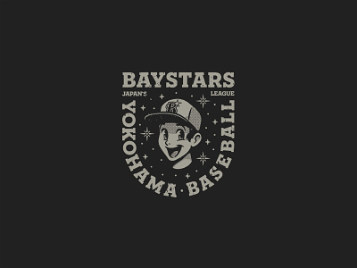 Baystars artwork badge logo baseball baseball player baystars black boy branding cap design font grey icon illustration japan logo manga merchandising stars tokyo