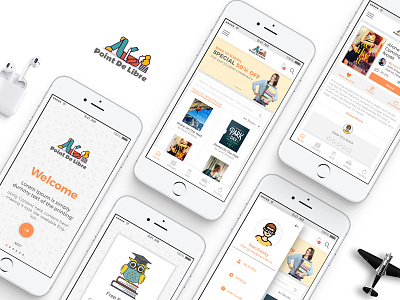 Online Book Store application design concept mockups online book reeding app templetes