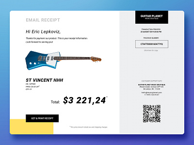 Design for  DailyUi  Day017  EmailReceipt