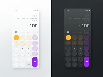 #Design for #DailyUi #Day004 #Calculator app button design buttons calc calculate calculator calculator app calculator ui counter dark app dark theme dark ui design light light theme ui ux web