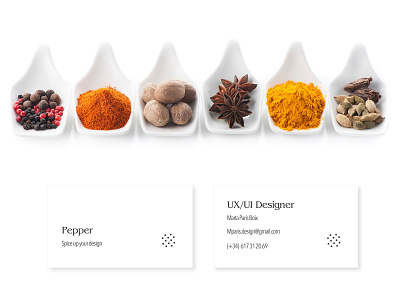 Spice up your design! art business card concept design designer food foodporn graphic design idea minimal spice tasty ui ux