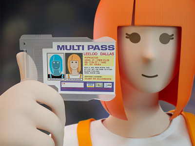 Leeloo Dallas MULTI PASS 3d c4d character characterdesign colombia design illustration movies