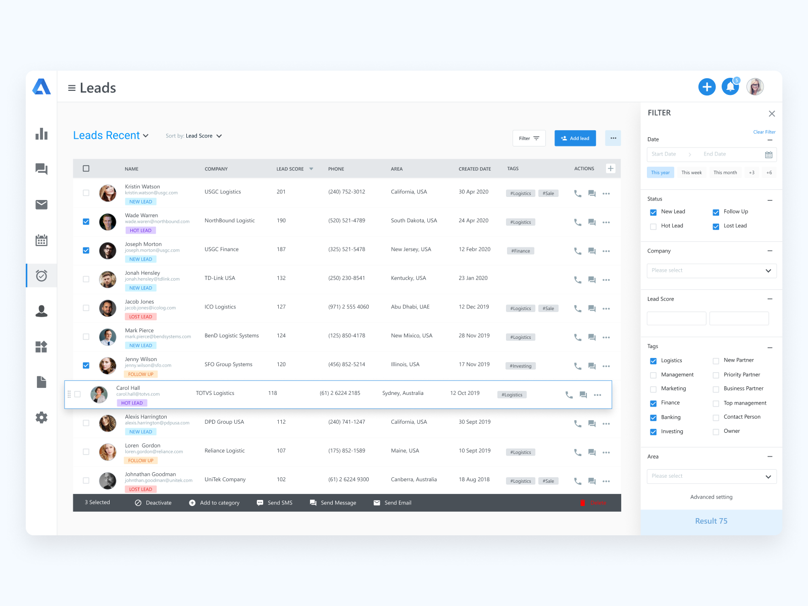 Grid Leads (CRM) by DmitryBlackx on Dribbble