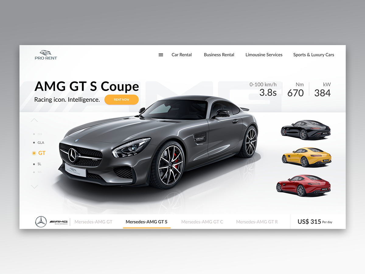 Rent Car by DmitryBlackx on Dribbble