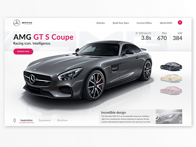 AMG GT S Coupe amg car design landing page mercedes presentation rent ui ux web