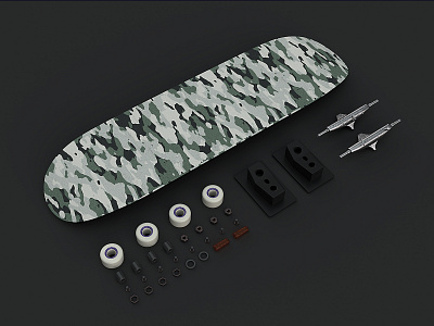 skateboarding 3d abstract c4d cinema 4d design geometric photoshop skateboarding ui ux web