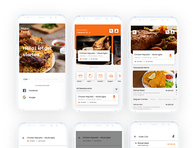 Food Delivery App app branding design login ux