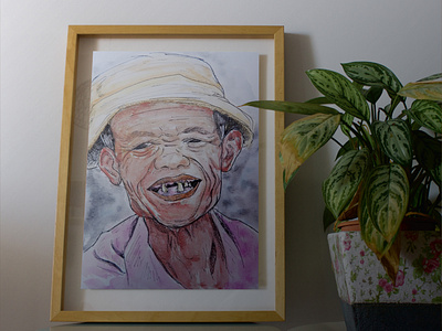 Illustration Digital Prints - Native Smile (IDN) acrylic art digital art prints digital art digital prints drawing illustration manual art painting watercolor