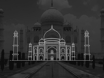 Taj Mahal illustration line illustration