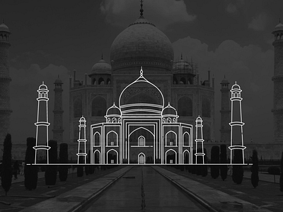 Taj Mahal illustration line