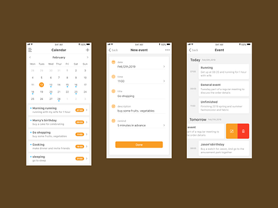 calendar app calendar design event remind ui