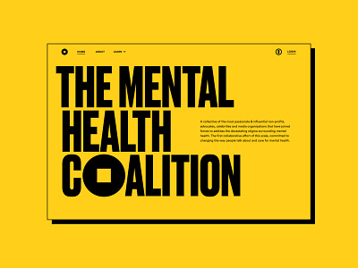 Mental Health Coalition landing page typography ui website design