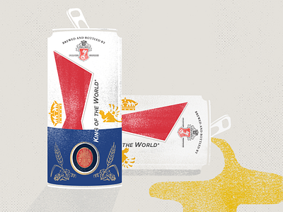 King of the World beer editorial illustration