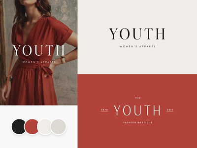 YOUTH Logo Design Concept for Fashion Boutique / Style #1 apparel brand design brand identity branding clothing design fashion fashion boutique fashion store graphic design logo logo design logotype design style vector women clothing women clothing store womens apparel