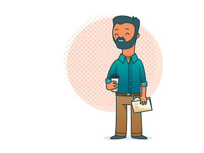 Jaden beard character character design coffee folder illustration illustrator person vector