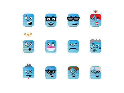 Screen faces branding expressions faces logo vector