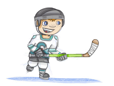 Hockey Kid helmet hockey ice hockey sketch vector